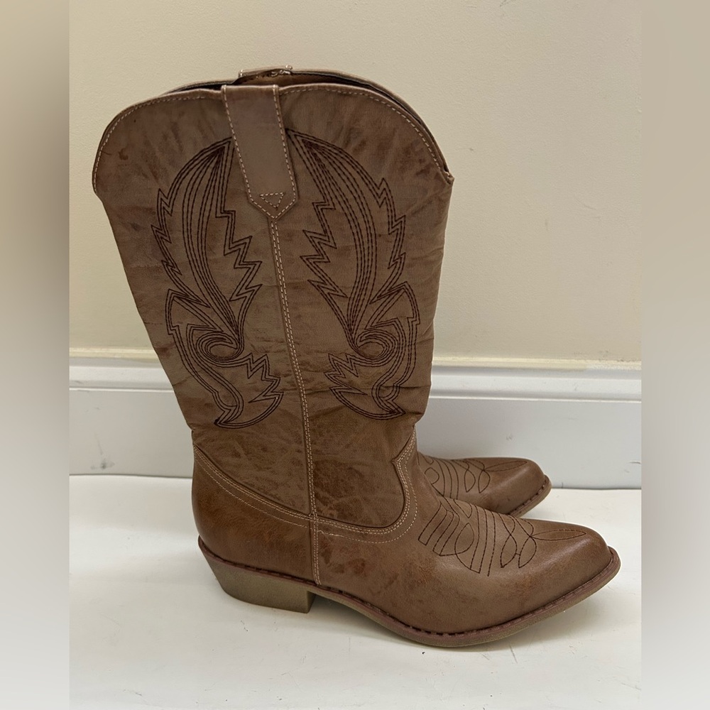 Women's Brown Western Combat & Moto Boots